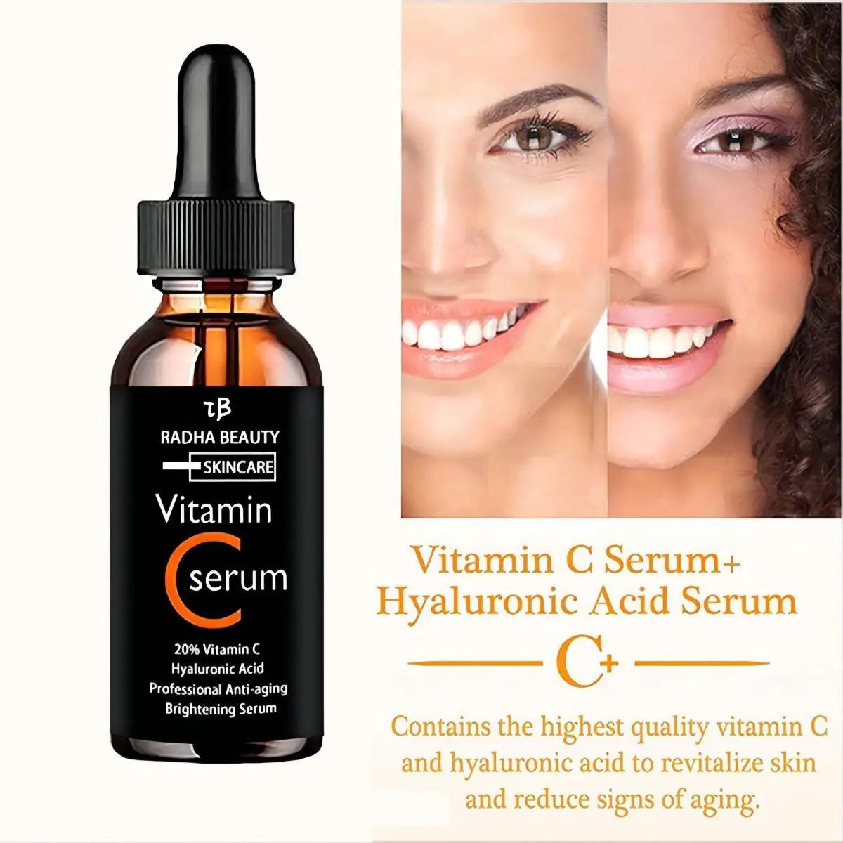 Vitamin C serum Face Serum Long Lasting Moisturizing Improve Roughness Lighten Spots Hyaluronic Acid Facial  face lift  Essence