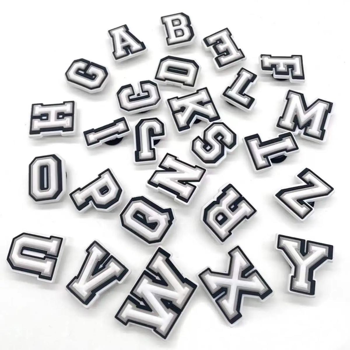 Letter Shoe Charms Decorations for Crocs 1pcs Alphabet Pins Boys Girls Kids Jeans Women Charm Xmas Gifts Favors Shoe Accessories