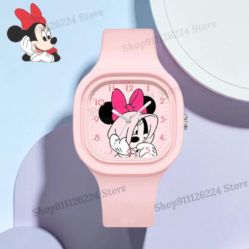 Disney Mickey Girls Watches for Women Cute Anime Minnie  Kawaii Stitch Children Clock Toys Accessories relogio infantil