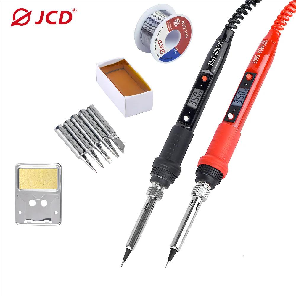 JCD Electric Soldering Iron 80W LCD Digital Display Adjustable temperature soldering iron tips 220V/110V Welding Solder Tool908S