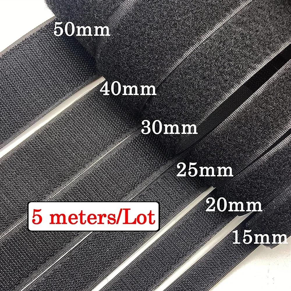 5M/Pair Hook Loop Tape Non-Adhesive Hook and Loop Sewing Fastener Tape Nylon Fabric Magic Tape For Sewing Accessories 16mm-150mm