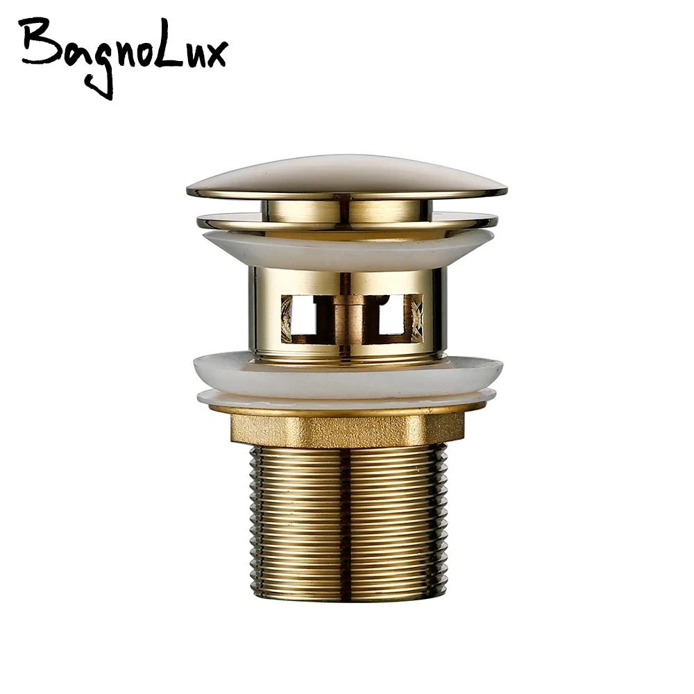 Pop Up Drain Button Bathroom Sink Plug Drainer Siphon Waste Stopper Wash Basin Faucet Accessory Washbasin Pipe Black Gold Rose