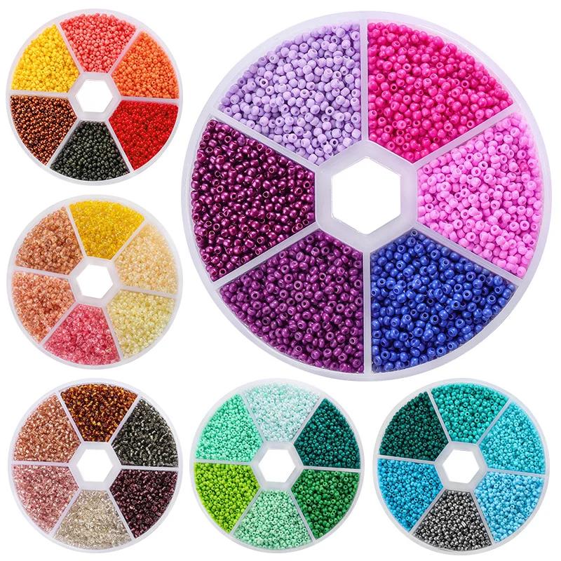 2mm Glass Seed Beads Kit Bracelet Making Kit Small Beads Assortment Colors Craft Loose Beads for Jewelry Making DIY Art Crafts