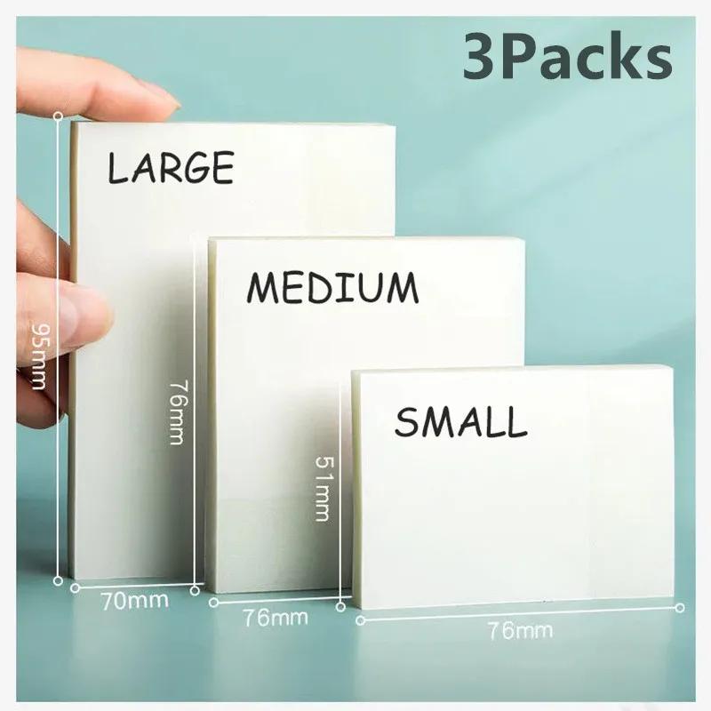 3Packs150Sheets Stickers  Transparent Sticky Notebook Pads Notepads Clear Bookmark Read Book Stationery School Supplie