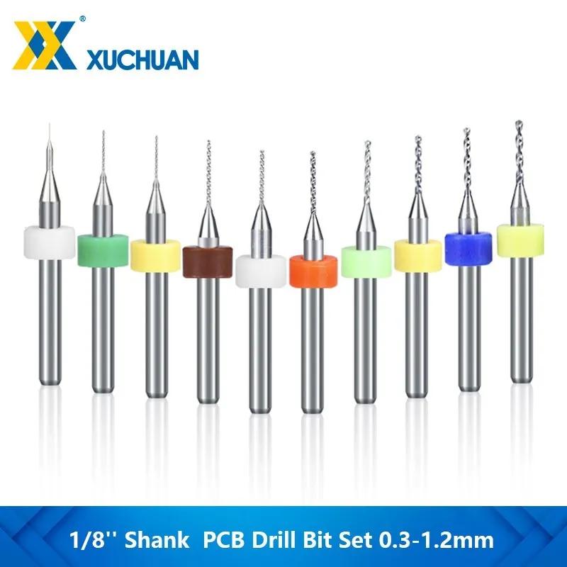 0.3-1.2mm PCB Drill Bit Micro Drill Bit PCB Printed Circuit Board Drilling Tool 1/8'' Shank Carbide Hole Drilling Cutter