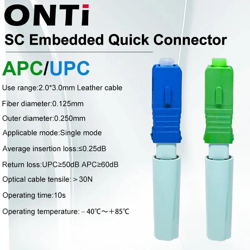 ONTi New SC APC SM Single-Mode Fiber Optical Connector FTTH Tool Cold Connector Tool SC UPC Fiber Optic Fast Connector