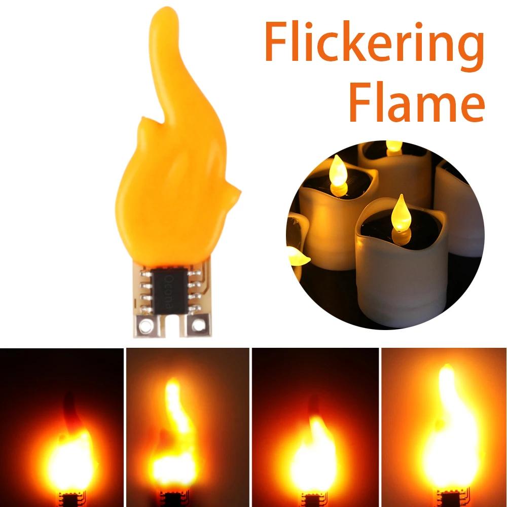 DC 3V Realistic Flickering Fire Flame Chip Wick for DIY LED Candles 1800K Filament Flameless Battery Candle Light Accessories