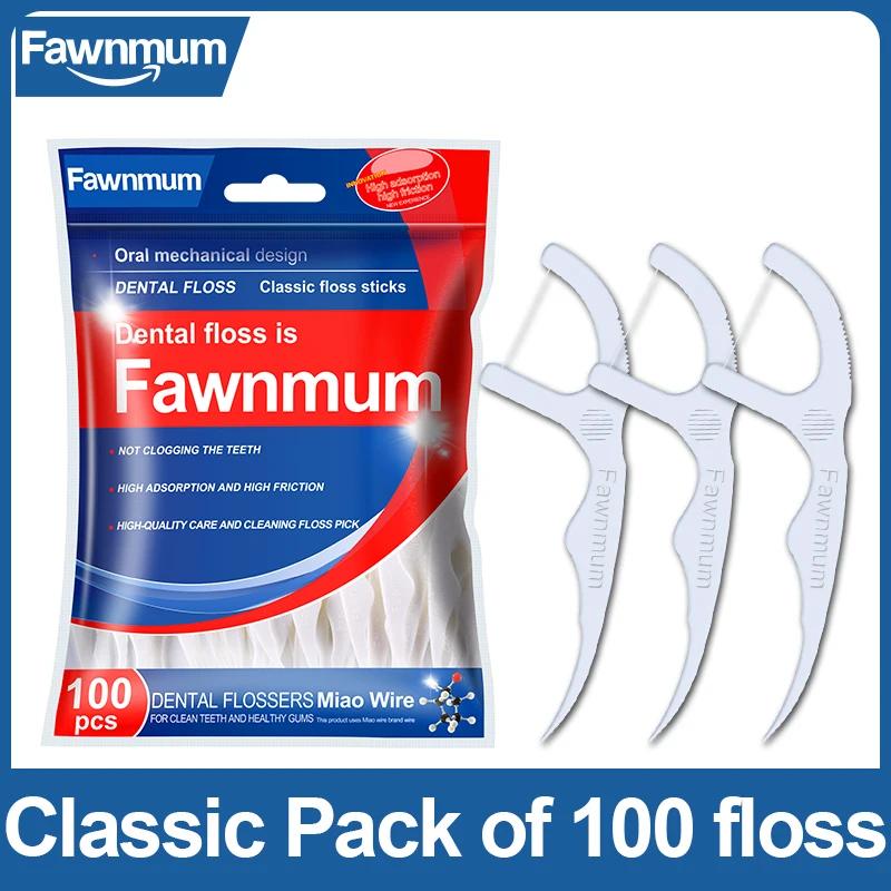 Fawnmum 100pcs Dental Floss Flosser Picks Toothpicks Teeth Stick Interdental Brush Tooth Cleaning Dental Floss Pick Oral Care