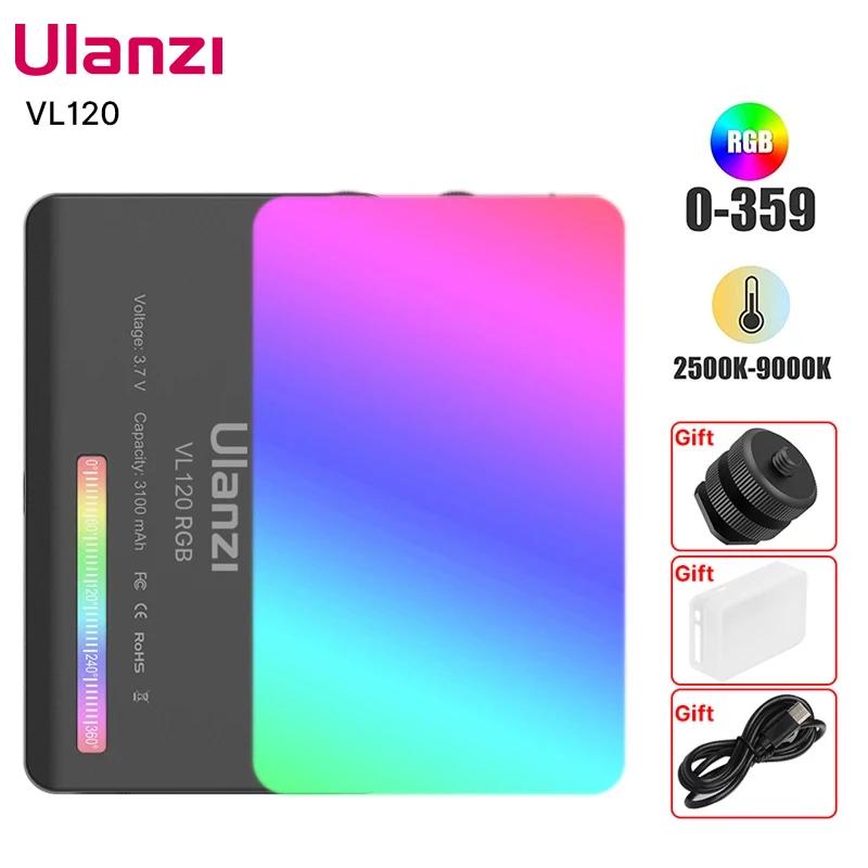 Ulanzi VL120 Full Color RGB Video Light 2500K-9000K LED Photography Lighting Dimmable Camera Light Live Vlog Fill Light