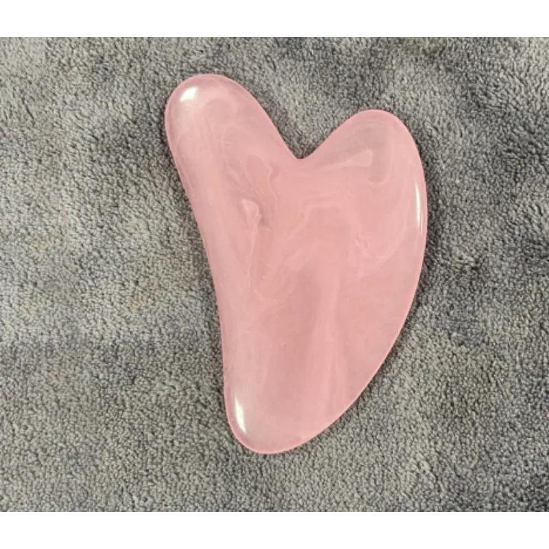 Natural Resin Gua Sha Scraper Board Rose Quartz Scraper Facial Lifting Anti-Wrinkle Massage Board Body Beauty Spa Massage