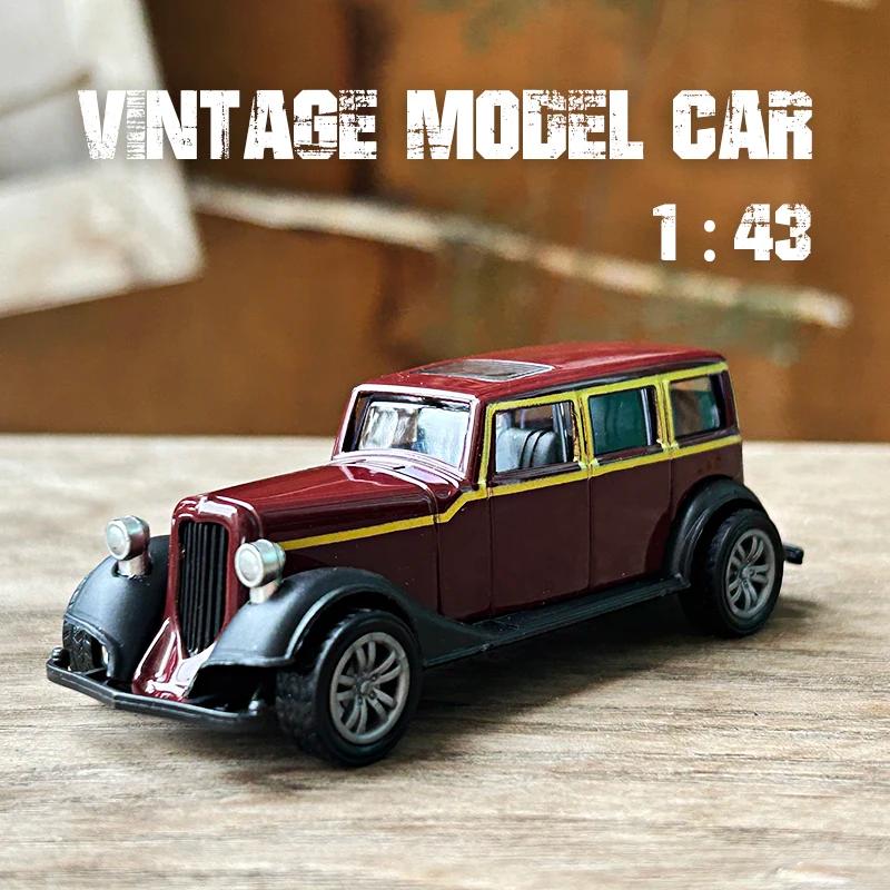 1:43 Alloy Vintage Diecast Car Model Car Classic Cadillacs V8 Pull Back Car Model Miniature Vehicle Replica Gift For Kids Adults