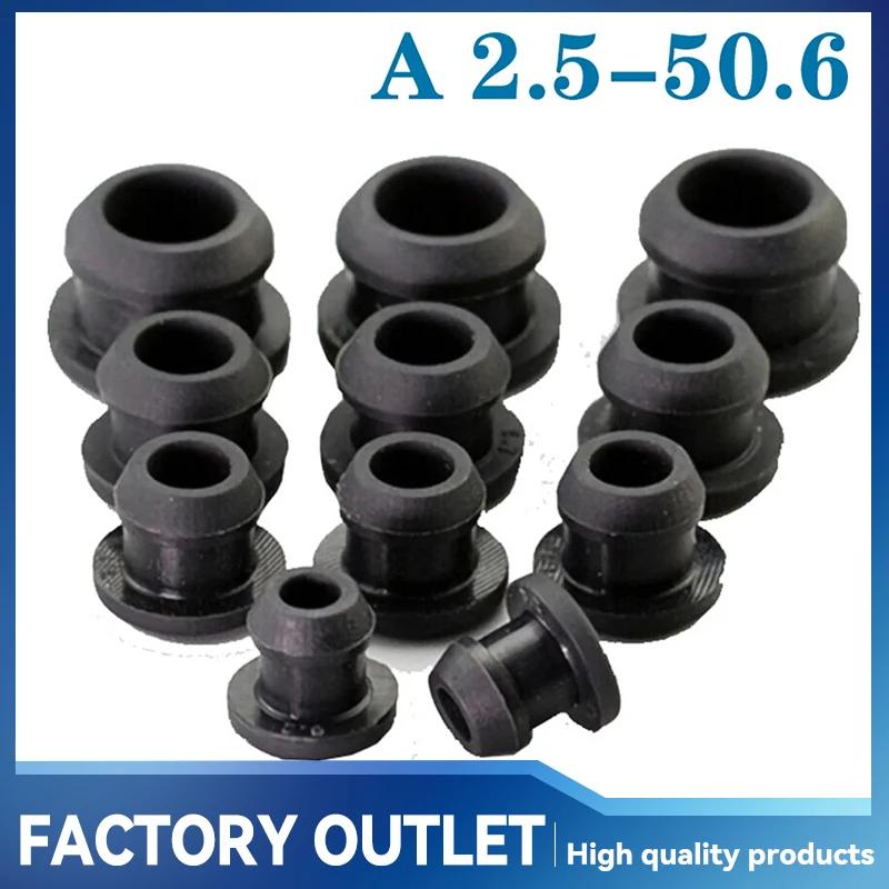 1-10Pcs 2.5-50.6mm Black Conical Snap-on Silicone Rubber T Type Plug Blanking End Caps Tube Inserts Bung Proof High Temperature