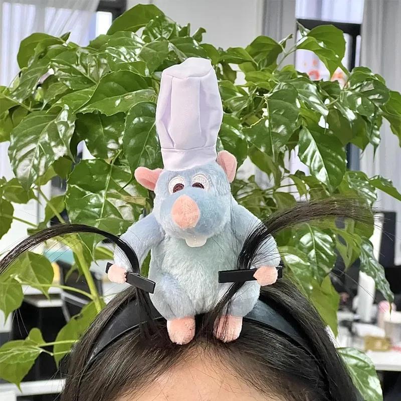 Disney Ratatouille Hairband New Cartoon Plush Doll Headband French Wide-brimmed Hairpin Photo Headdress Creativity Girl Gifts