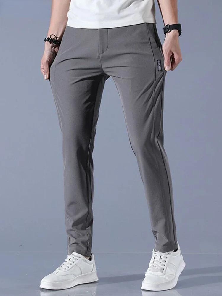 Pants Men 2024 Summer Ice Silk Casual Pants Men Straight Loose Elastic Thin Style Quick Dry Youth Sports Breathable Pants